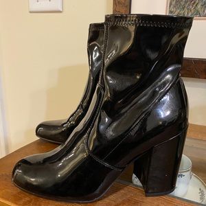 Steve Madden Black Gaze latex High Heel Booties